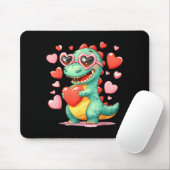 Valentine Dinosaur Trex Holding Heart Girl Sunl Bo Mousepad (Mit Mouse)