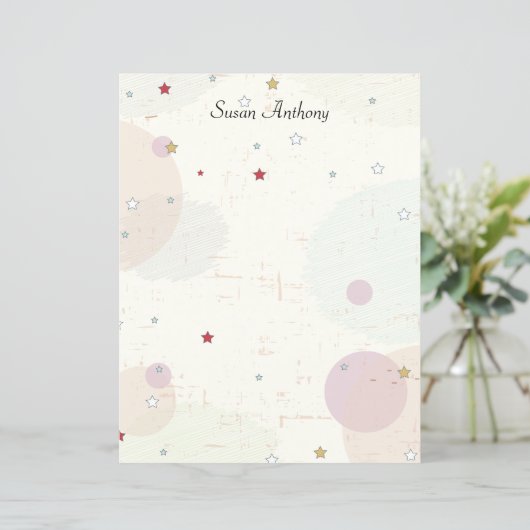 Valentine Distressed Stars Circle Stationary Paper (Stehend Vorderseite)