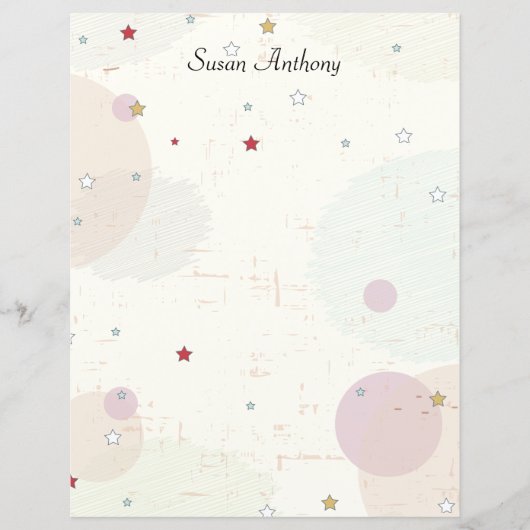 Valentine Distressed Stars Circle Stationary Paper (Vorderseite)