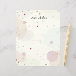 Valentine Distressed Stars Circle Stationary Paper