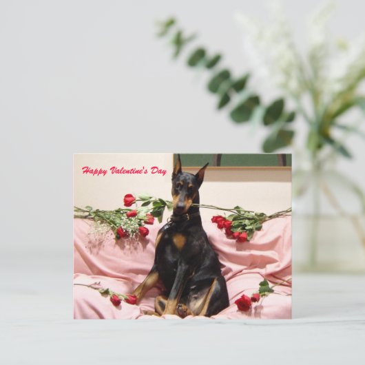 Valentine Dobercard Feiertagspostkarte (Stehend Vorderseite)