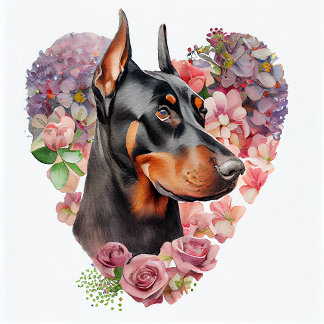 Valentine Doberman Pinscher Dog Kissen