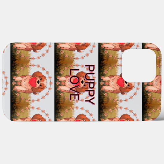 Valentine Dog Heart iPhone 13 Phone Case ProMax (Rückseite (Horizontal))