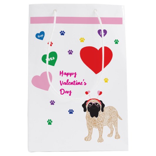 Valentine Dog Mittlere Geschenktüte (Vorderseite)
