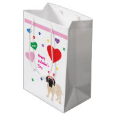 Valentine Dog Mittlere Geschenktüte (Rückseite Schrägansicht)