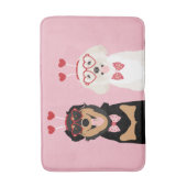Valentine Dogs Rottweiler Maltipoo Puppy Badematte (Vorderseite Vertikal)