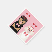 Valentine Dogs Rottweiler Maltipoo Puppy Serviette (Ecke)