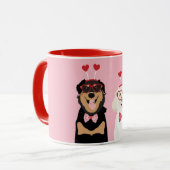 Valentine Dogs Rottweiler Maltipoo Puppy Tasse (Vorderseite Links)