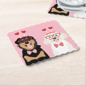 Valentine Dogs Rottweiler Maltipoo Puppy Untersetzer (angewinkelt)