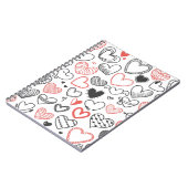 Valentine doodle herzen rot-schwarz Hipster Notizblock (Linke Seite)