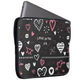Valentine Doodle Vintages Herz Laptopschutzhülle (Vorne Rechts)