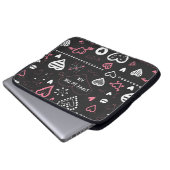 Valentine Doodle Vintages Herz Laptopschutzhülle (Vorne Knopf)