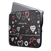 Valentine Doodle Vintages Herz Laptopschutzhülle (Vorderseite Links)