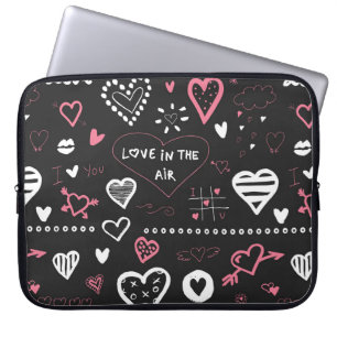 Valentine Doodle Vintages Herz Laptopschutzhülle