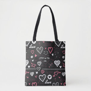Valentine Doodle Vintages Herz Tasche