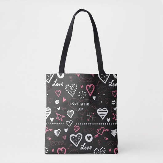 Valentine Doodle Vintages Herz Tasche (Vorderseite)