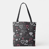 Valentine Doodle Vintages Herz Tasche (Rückseite)
