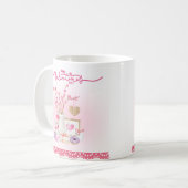 Valentine Doughnut Vase Gefüllte Zweige Herz Kaffeetasse (Vorderseite Links)