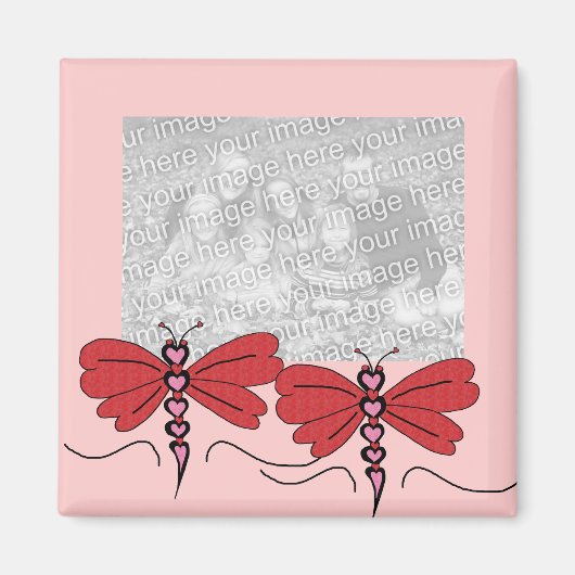 Valentine Dragonfly-Vorlagenmagnet Magnet (Vorne)