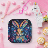Valentine Dream Hearts: Regenbogen Doodle Bunny Pappteller (Party)