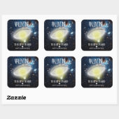 Valentine, du bist aus dieser Welt! Quadratischer Aufkleber (Blatt)