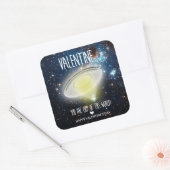 Valentine, du bist aus dieser Welt! Quadratischer Aufkleber (Umschlag)