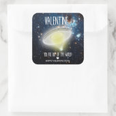 Valentine, du bist aus dieser Welt! Quadratischer Aufkleber (Tasche)