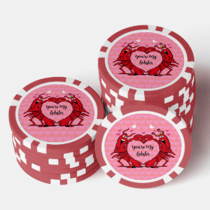 Valentine Du bist mein Hummer Cute Herz Rosa Rot Pokerchips
