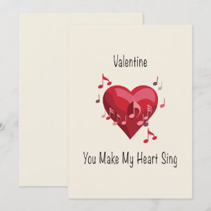 Valentine, du lässt mein Herz singen Postkarte