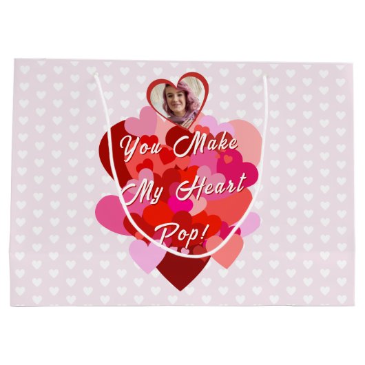 Valentine, du schaffst meinen Pop ins Herz Große Geschenktüte (Rückseite)