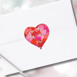 Valentine, du schaffst meinen Pop ins Herz Herz-Aufkleber