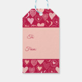 Valentine dunkelrosa, süße Herzen Geschenkanhänger (Rückseite)
