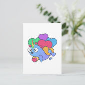 Valentine Einhornwal hier zur Liebe Sie Postkarte (Stehend Vorderseite)