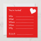 Valentine Einladungen Personalisierte Liebe Karten (Rückseite)