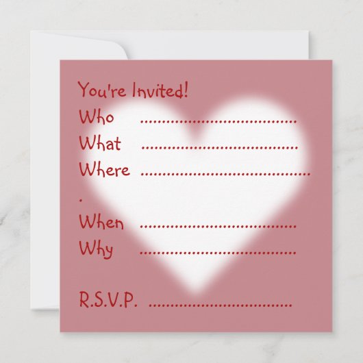 Valentine Einladungen Personalisierte Liebe Karten (Rückseite)