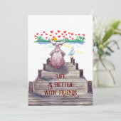 Valentine Elch & Seagull 12x18 Flat Feiertagskarte (Stehend Vorderseite)