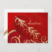 Valentine Elegance Feiertagspostkarte (Vorne/Hinten)