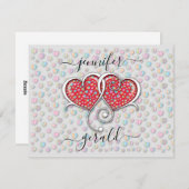 Valentine Elegant Interlocks Design Feiertagskarte (Vorne/Hinten)