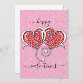 Valentine Elegant Interlocks Design Feiertagskarte (Vorne/Hinten)