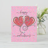 Valentine Elegant Interlocks Design Feiertagskarte (Stehend Vorderseite)