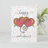 Valentine Elegant Interlocks Design Feiertagskarte (Stehend Vorderseite)