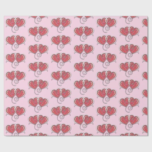 Valentine Elegant Interlocks Design Geschenkpapier (Flach)