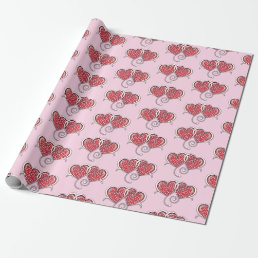 Valentine Elegant Interlocks Design Geschenkpapier (Ungerollt)