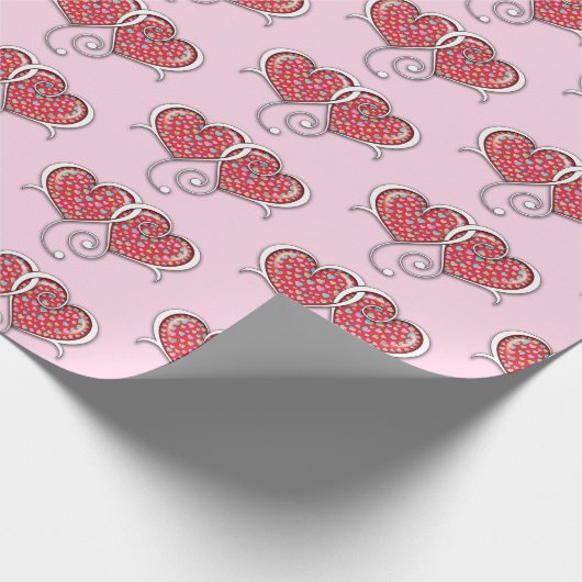 Valentine Elegant Interlocks Design Geschenkpapier (Ecke)