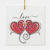 Valentine Elegant Interlocks Design Keramikornament (Rückseite)
