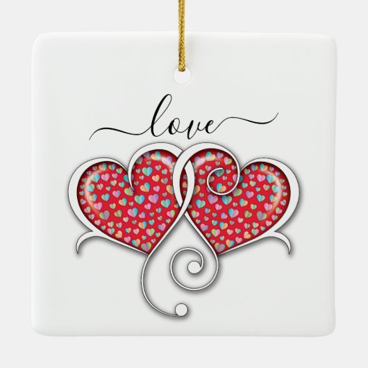 Valentine Elegant Interlocks Design Keramikornament (Rückseite)