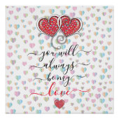 Valentine Elegant Interlocks Design Poster (Vorderseite)