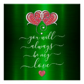 Valentine Elegant Interlocks Design Poster (Vorderseite)