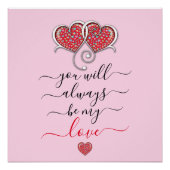 Valentine Elegant Interlocks Design Poster (Vorderseite)