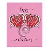 Valentine Elegant Interlocks Design Poster (Vorderseite)